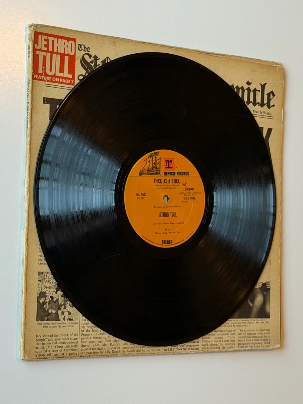 Jethro Tull Thick As A Brick Newspaper Reprise MS 2072 US 1st Press 1972 - Picture 8 of 16